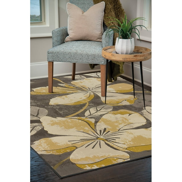 United Weavers Charlize Acacia Canvas Floral Grey Woven Polypropylene