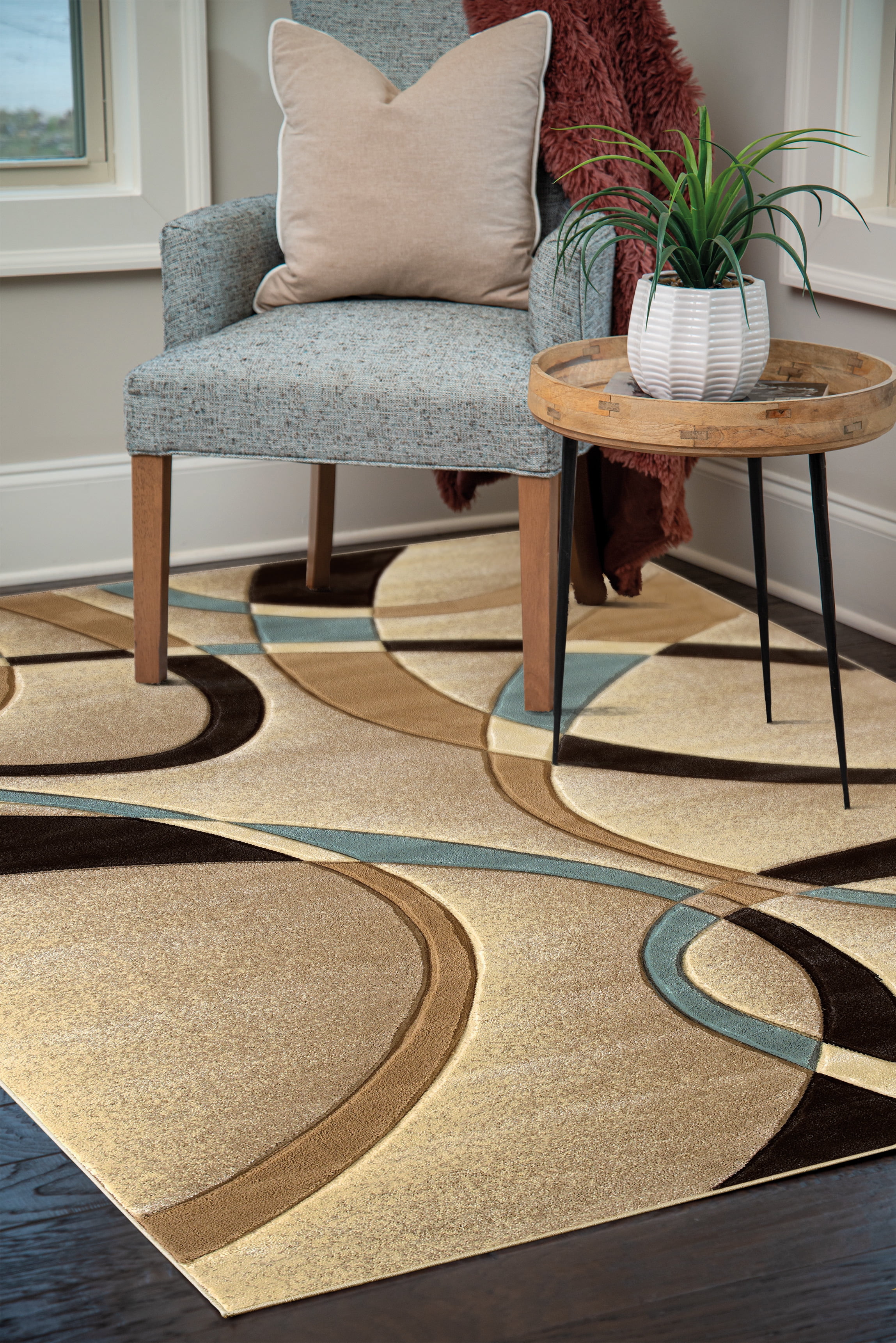 United Weavers Charlize Avery Geometric Beige Woven Polypropylene Area Rug or Runner