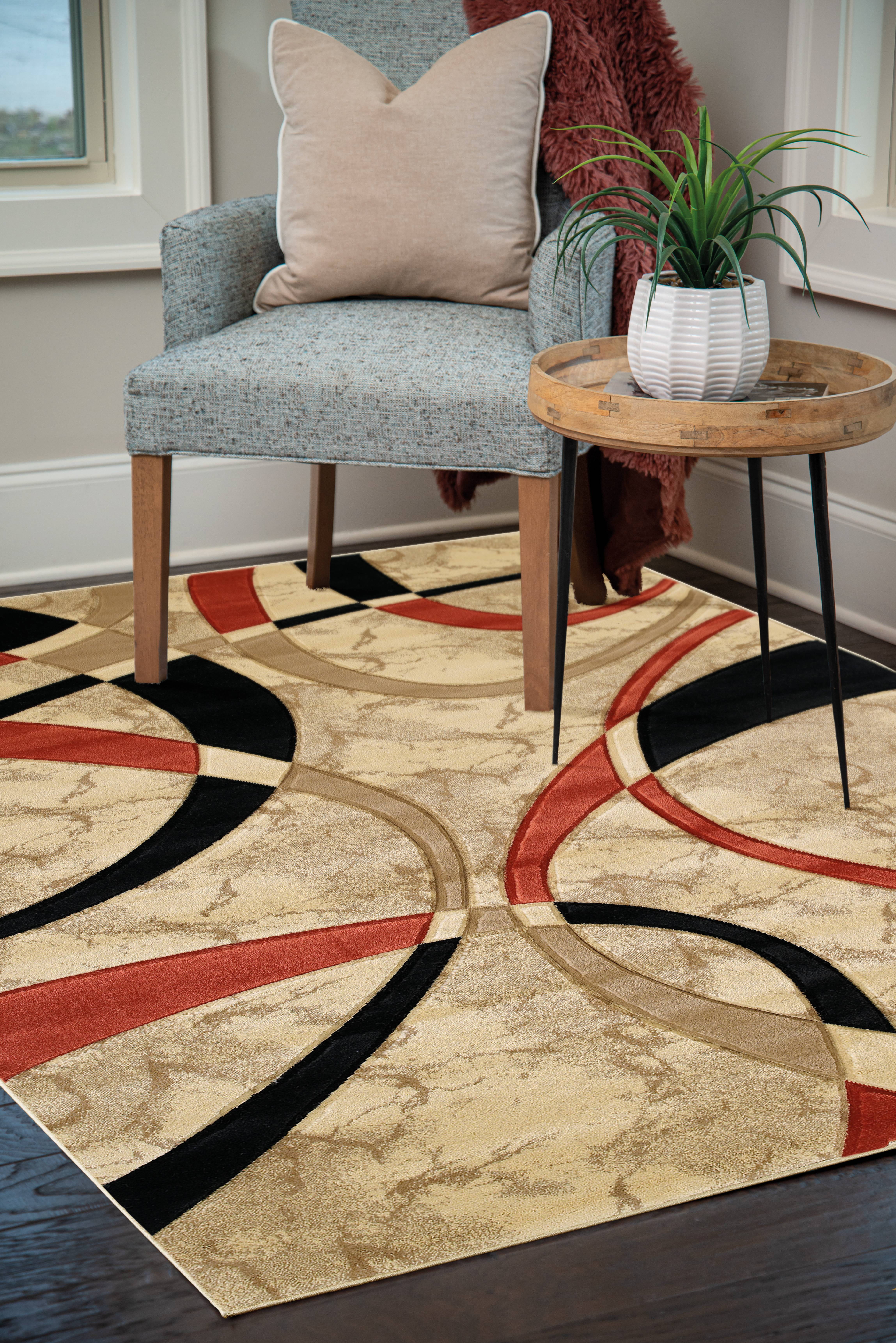 United Weavers Charlize Avery Geometric Cream Woven Polypropylene Area Rug or Runner