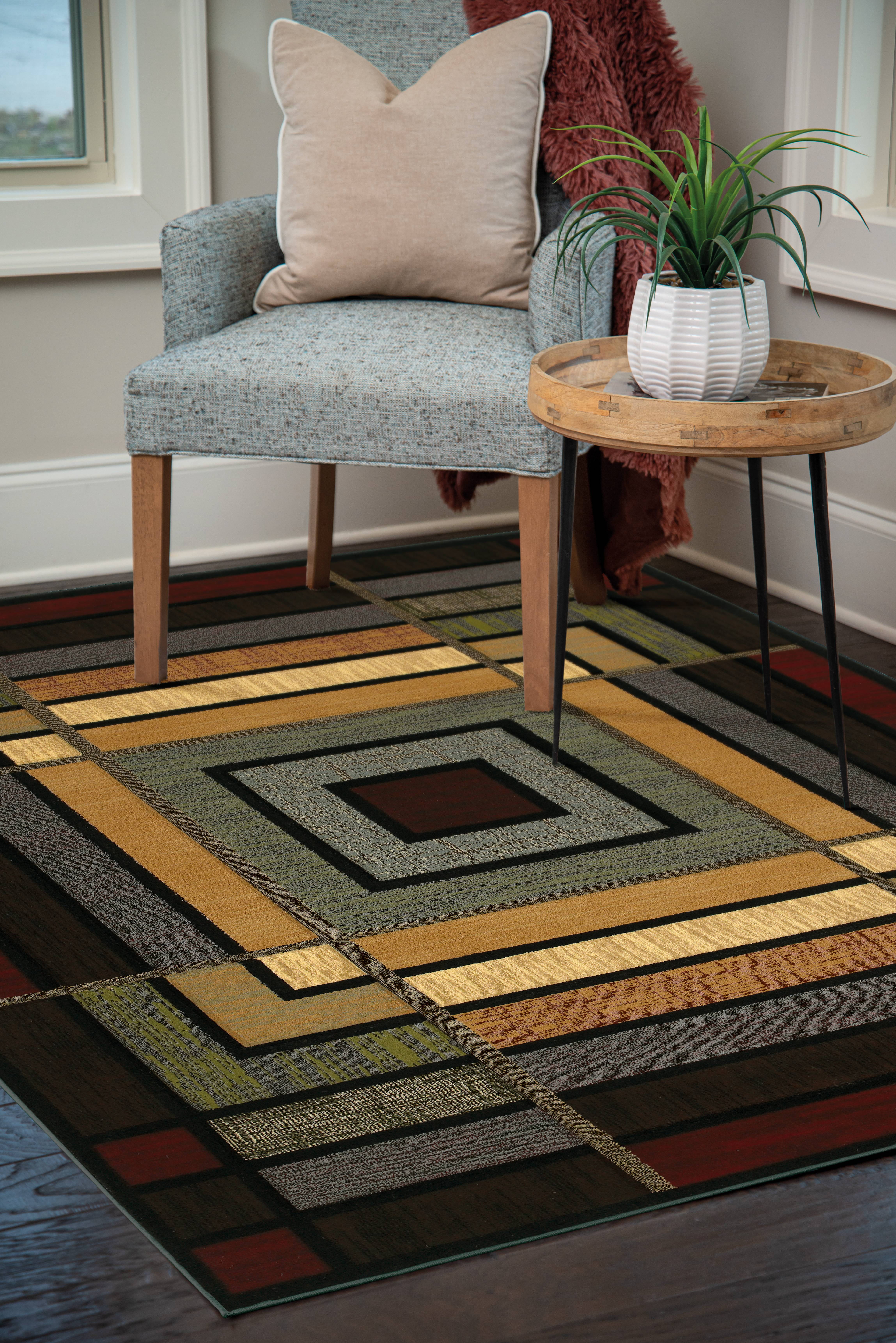 United Weavers Charlize Primrose Geometric Smoke Blue Woven Polypropylene Area Rug or Runner