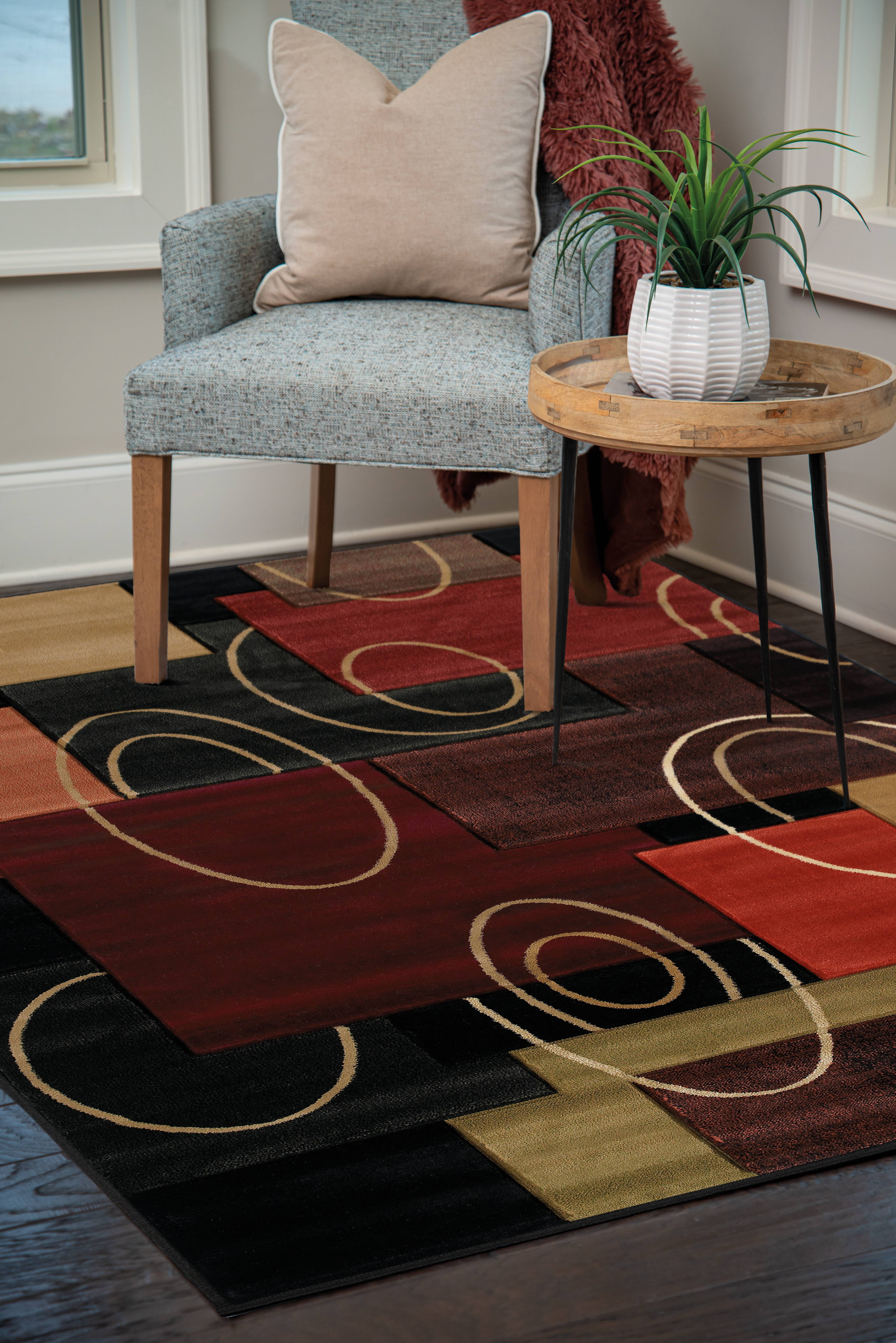 United Weavers Charlize Razzler Geometric Onyx Woven Polypropylene Area Rug or Runner