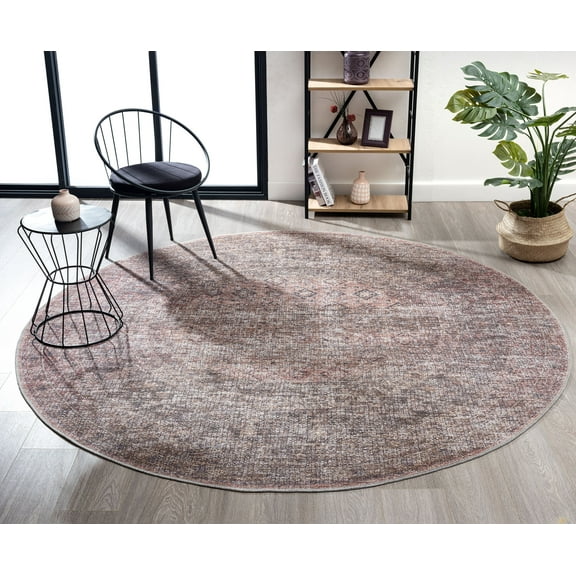 United Weavers Charm Dream Transitional Border Round Area Rug, Taupe, 7'11" x 7'11"