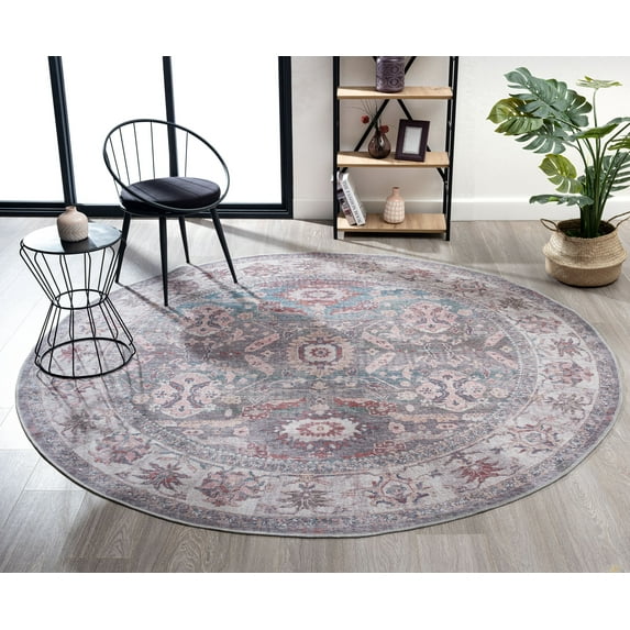 United Weavers Charm Glaring Transitional Border Round Area Rug, Multicolor, 7'11" x 7'11"