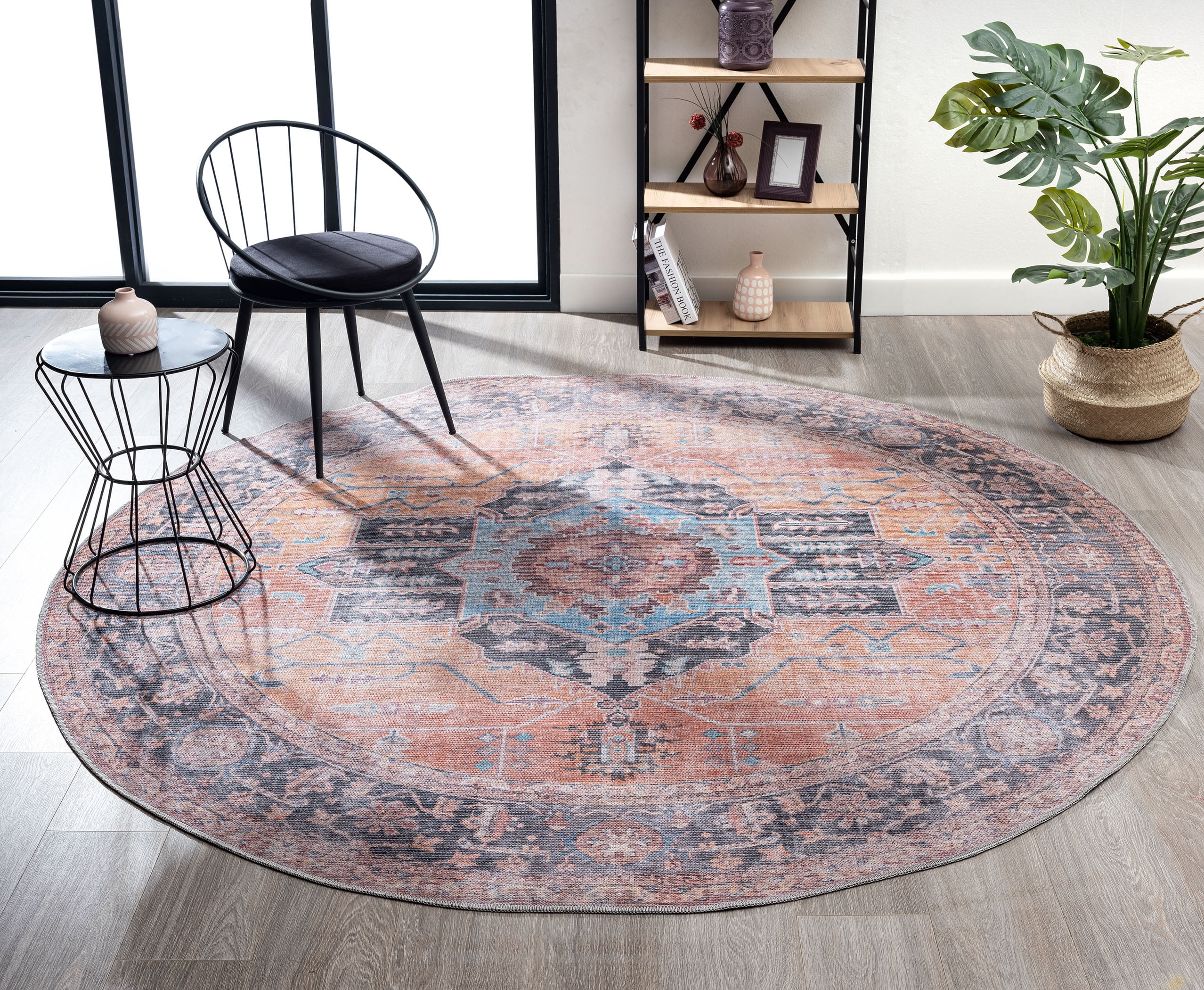 United Weavers Charm Holy Transitional Medallion Round Area Rug, Terracotta, 7'11" x 7'11"