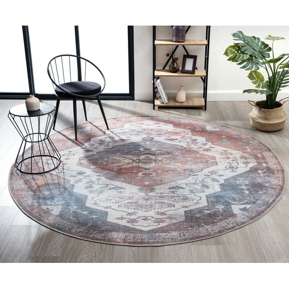 United Weavers Charm Leisure Transitional Medallion Round Area Rug, Multicolor, 7'11" x 7'11"