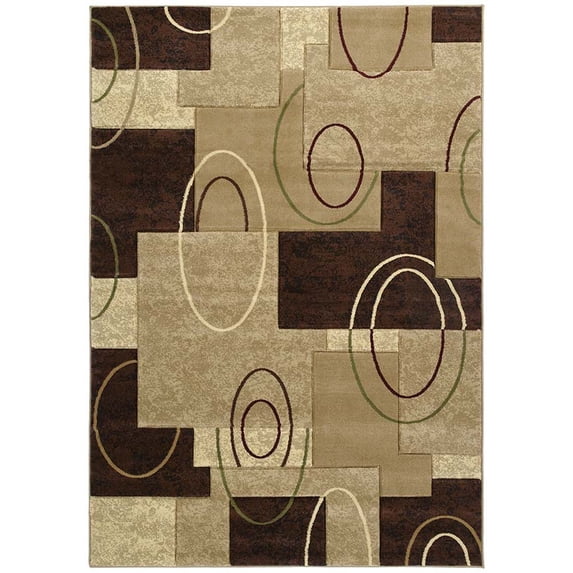 United Weavers Contours Area Rug 510-20526 Cha Cha Beige Geometric Squares 7' 10" x 10' 6" Rectangle