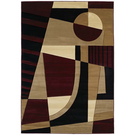 United Weavers Contours Area Rug 510-20734 Urban Angles Burgundy 7' 10" x 10' 6" Rectangle