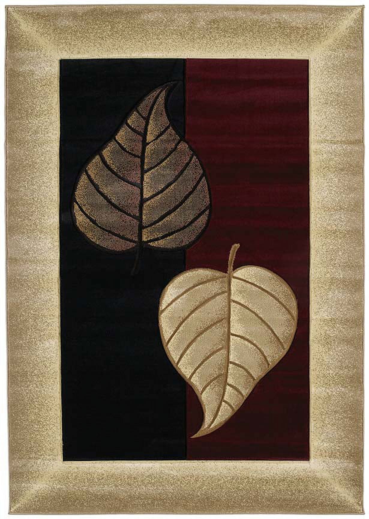 United Weavers Contours Area Rug 510-21834 Basil Burgundy Leaves Border ...