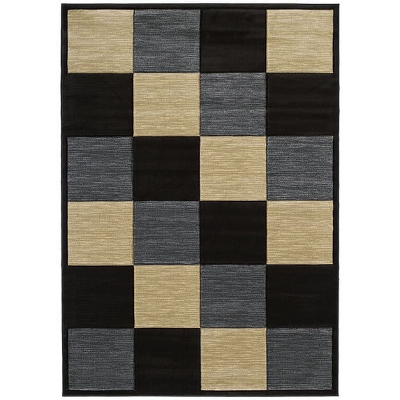 United Weavers Contours Area Rug 510-22766 Painted Diamonds Smoke Blue Geometric Checkers