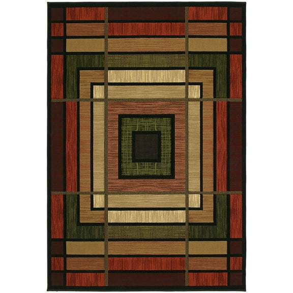 United Weavers Contours Area Rug 510-25029 Ambience Terracotta Panels Blocks 2' 7" x 7' 4" Rectangle