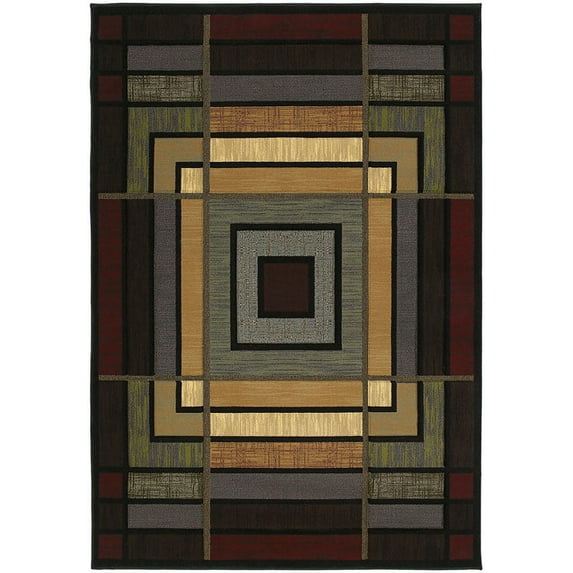 United Weavers Contours Area Rug 510-25066 Ambience Blue Panels Blocks 2' 7" x 7' 4" Rectangle