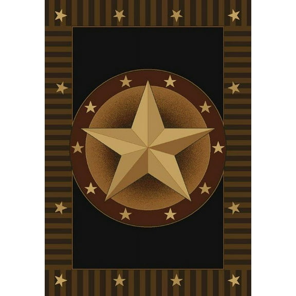 United Weavers Contours Area Rug 510-26776 Austin Onyx Texas Stars 2' 7" x 7' 4" Rectangle