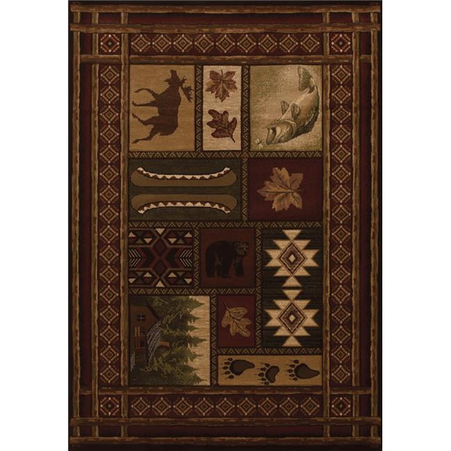United Weavers Contours Area Rug 51027559 Cabin Chalet Toffee Moose