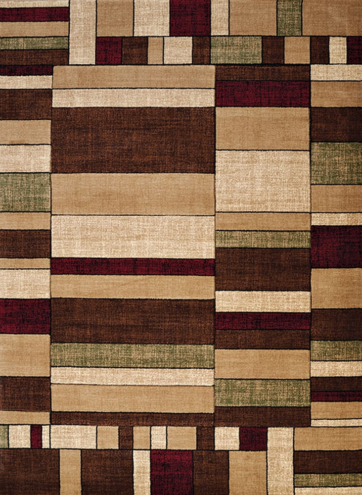 Contours 5'3" x 7'6" Multi-Shape Synthetic Modern Area Rug