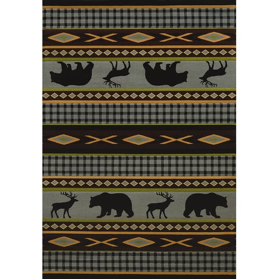 United Weavers Contours Lodge Area Rug 511-31360 Manitou Blue Crosses Diamonds 1' 10" x 3' Rectangle
