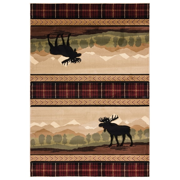 United Weavers Cottage Area Rug 2055 40726 Rose Hill Beige Plaid Rows 1' 10" x 2' 8" Rectangle