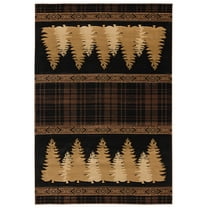 United Weavers Cottage Area Rug 2055 41350 Woodland Brown Mirrored Striped 2' 7" x  4' 2" Rectangle