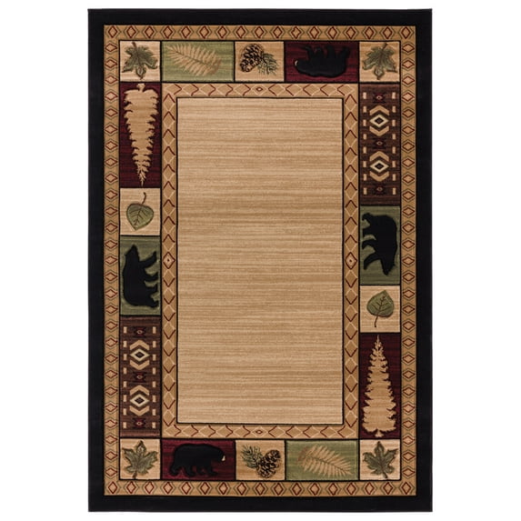 United Weavers Cottage Area Rug 2055 40426 Homestead Beige Trees Leaves 2' 7" x  4' 2" Rectangle