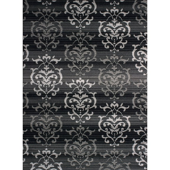 United Weavers Dallas Area Rug 851-10772 Countess Grey Curls Curves 2' 3" x 7' 2" Rectangle