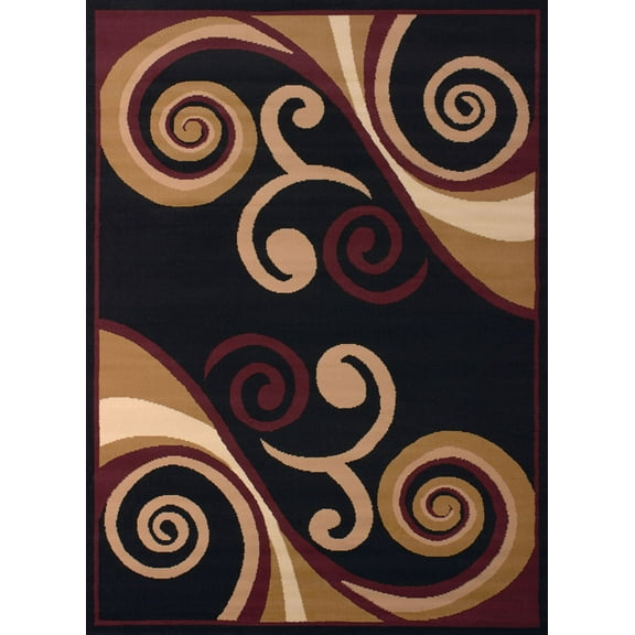 United Weavers Dallas Area Rug 851-10534 Billow Burgundy Swirls Curves 2' 3" x 7' 2" Rectangle