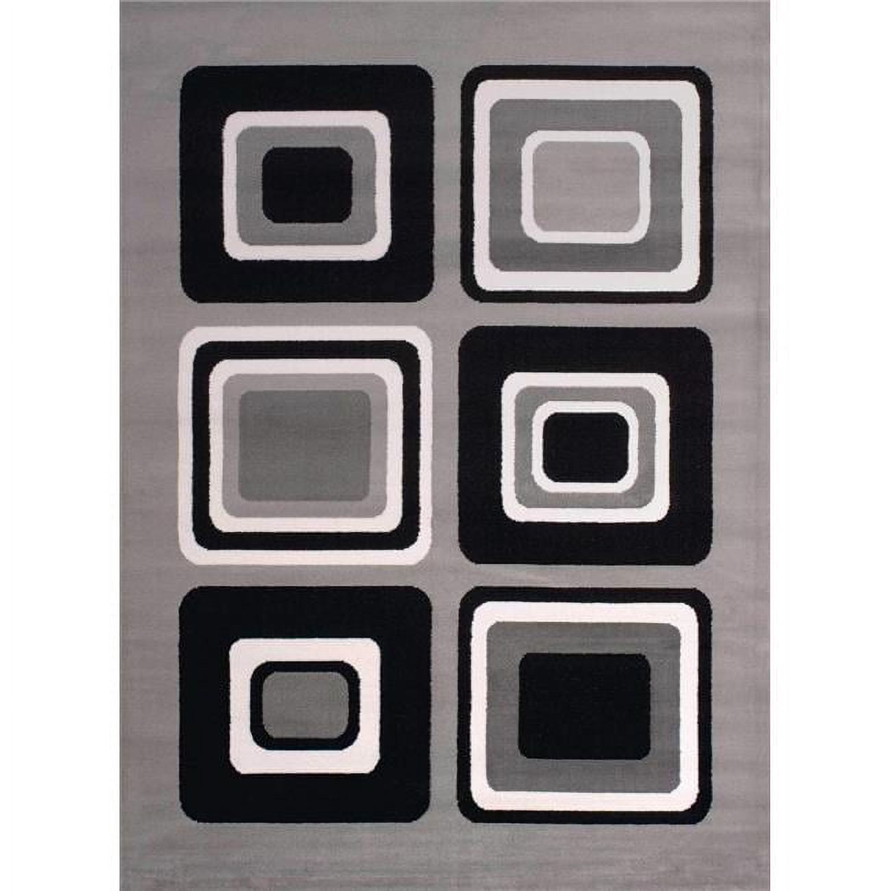 Dallas Silver Geometric 5' x 7' Stain-Resistant Area Rug