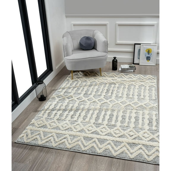 United Weavers Decorah Galena Modern Geometric Accent Rug, Cream, 1'10" x 3'