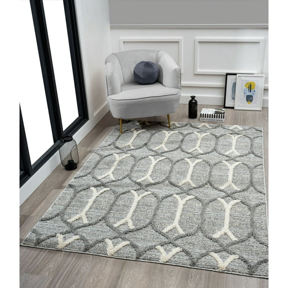 United Weavers Decorah Sewanee Modern Abstract Accent Rug, Grey, 1'10" x 3'