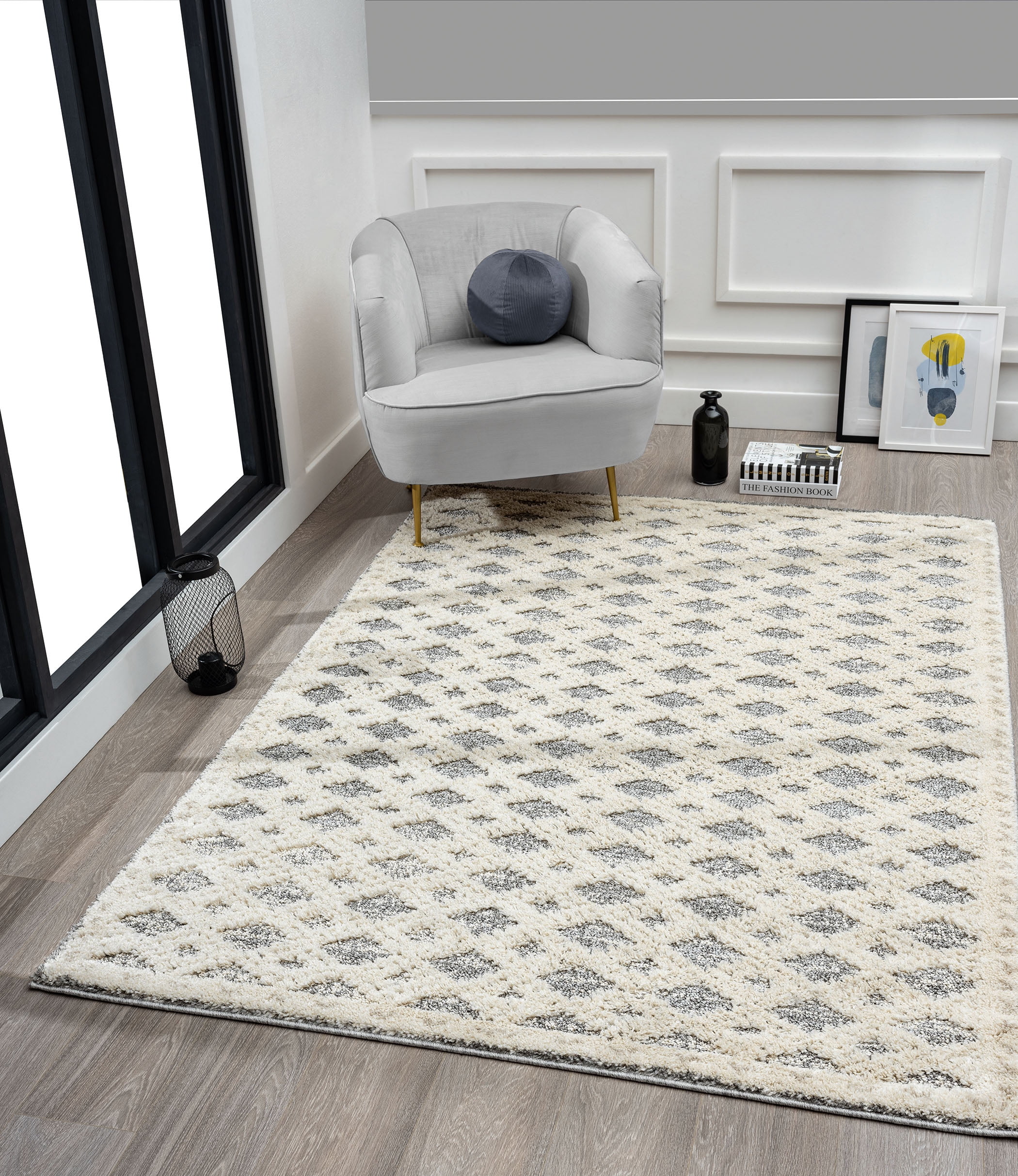 United Weavers Decorah Stowe Modern Geometric Area Rug, Cream, 12'6" x 15'