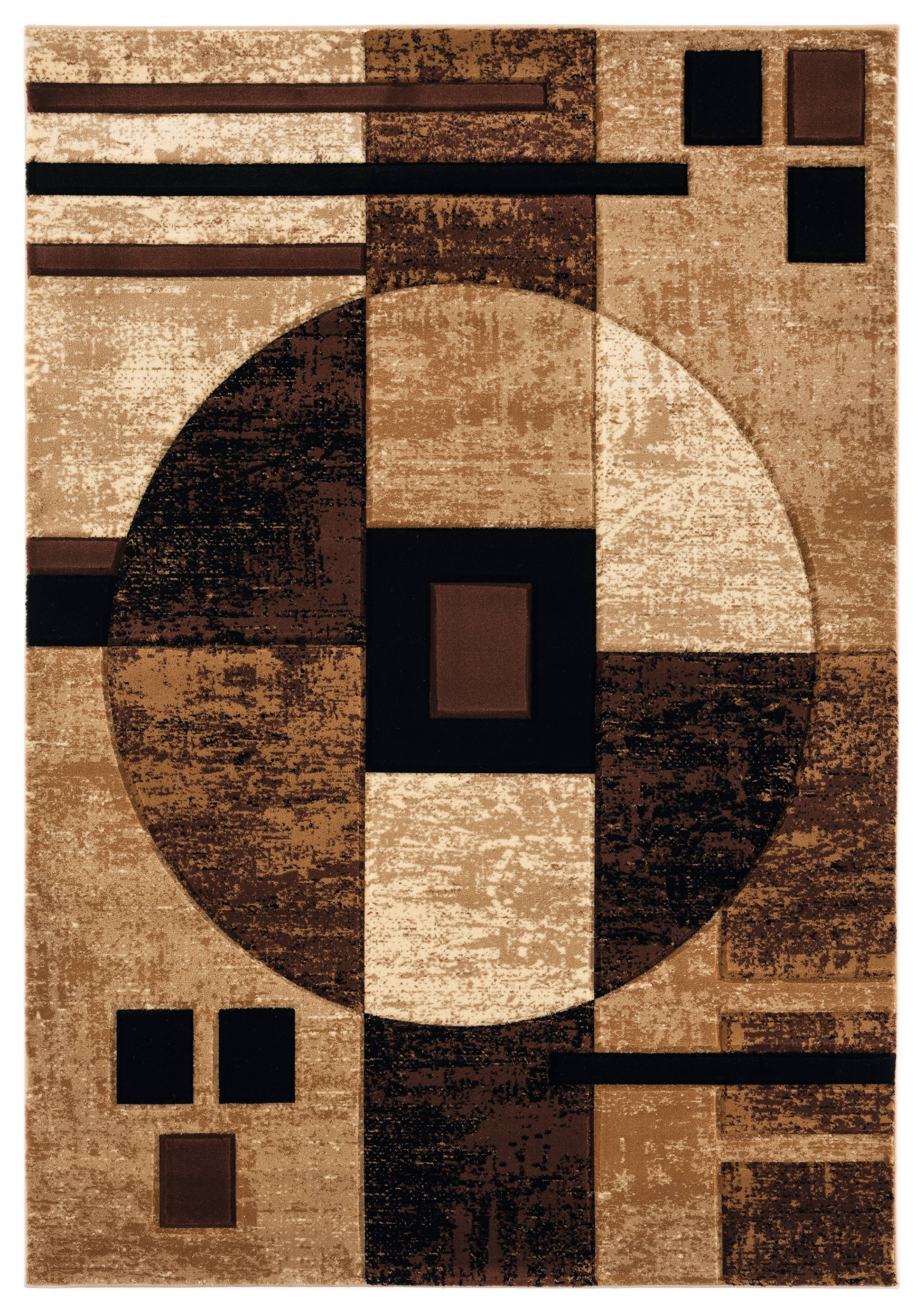 United Weavers Drachma Attica Modern Abstract Accent Rug, Brown, 2'7" x 4'2"