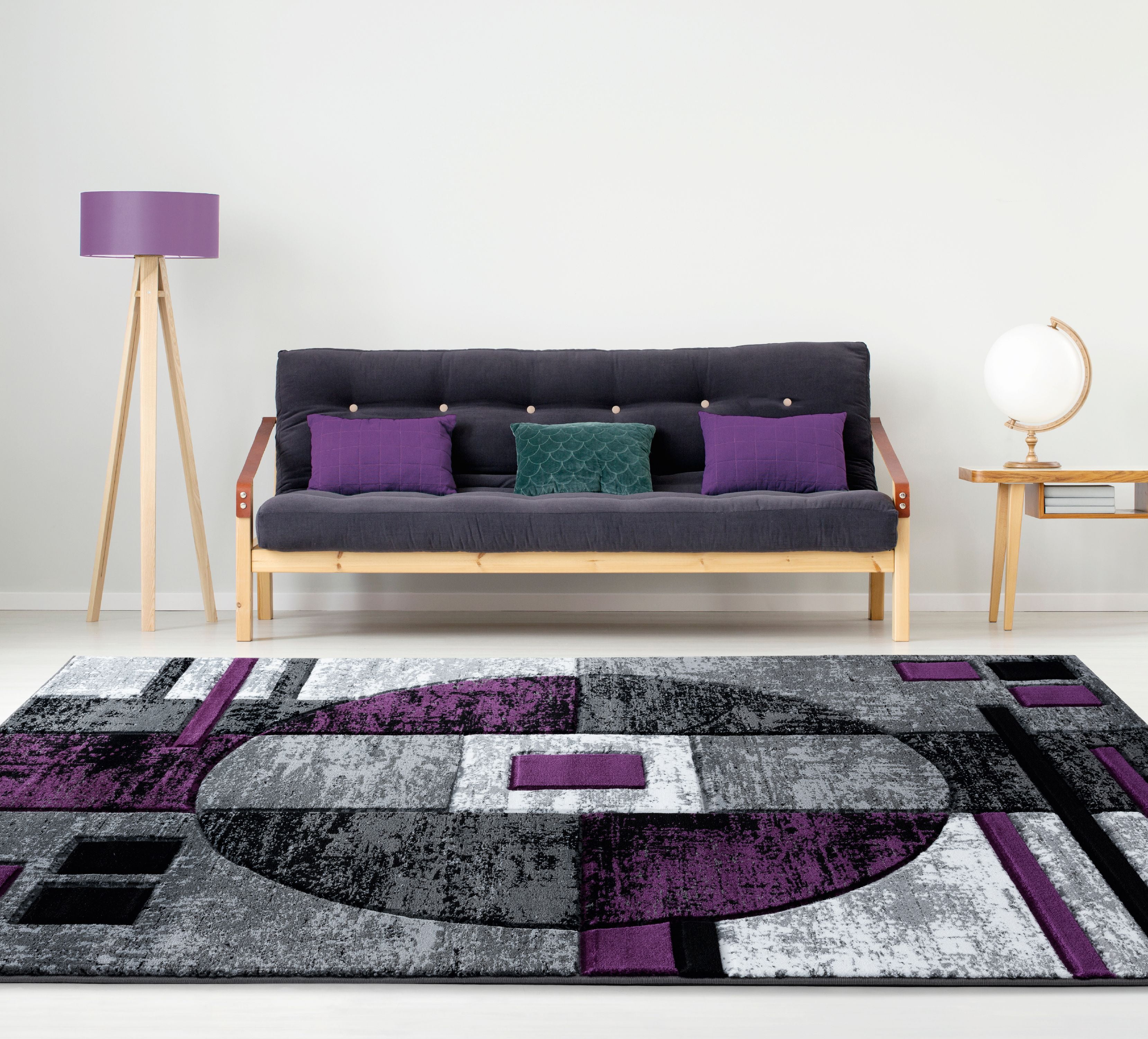 United Weavers Drachma Attica Modern Abstract Accent Rug, Plum, 2'7" x 4'2"