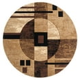 thumbnail image 1 of United Weavers Drachma Attica Modern Abstract Area Rug, Brown, 7'10" x 7'10", 1 of 6