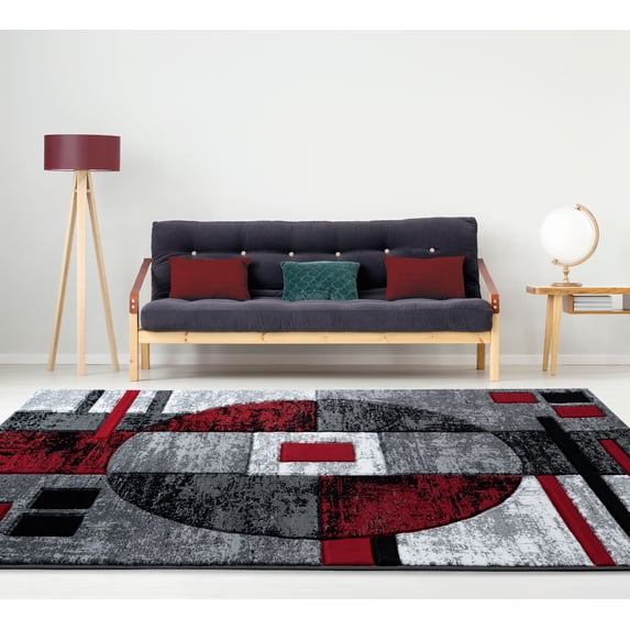 United Weavers Drachma Attica Modern Abstract Area Rug, Red, 7'10" x 10'6"