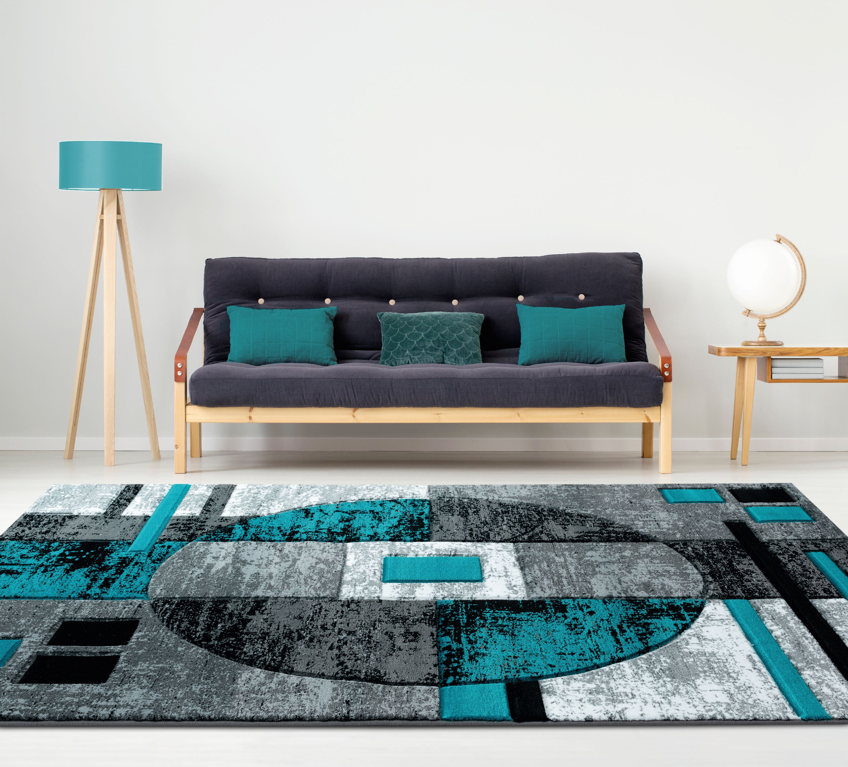 United Weavers Drachma Attica Modern Abstract Area Rug, Turquoise, 7'10" x 10'6"