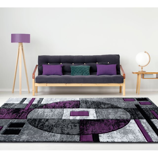 United Weavers Drachma Attica Modern Abstract Runner Rug, Plum, 2'7" x