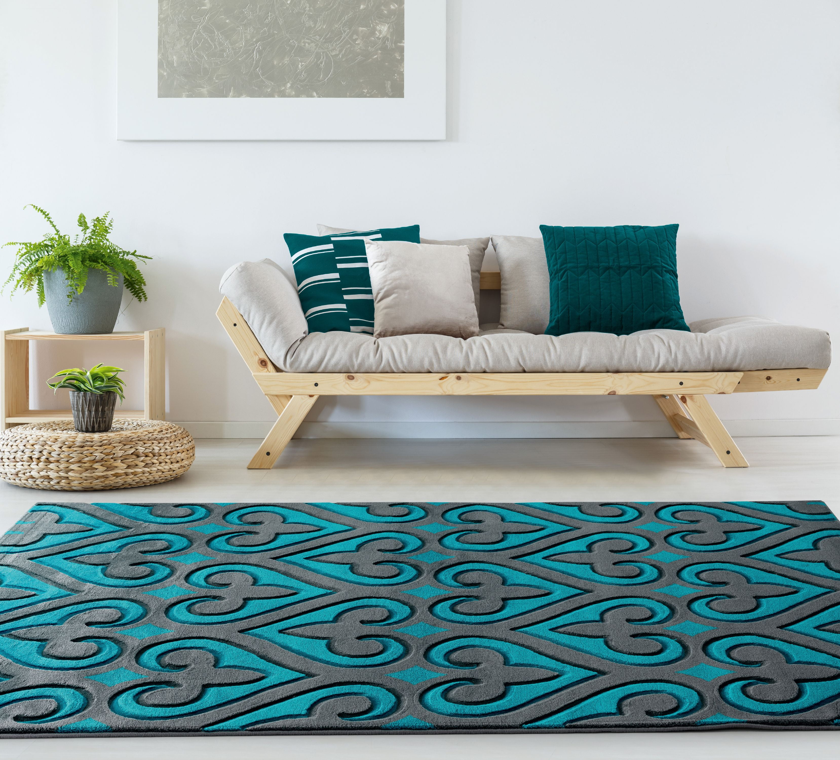United Weavers Drachma Benachi Modern Geometric Accent Rug, Turquoise, 1'10" x 2'8"