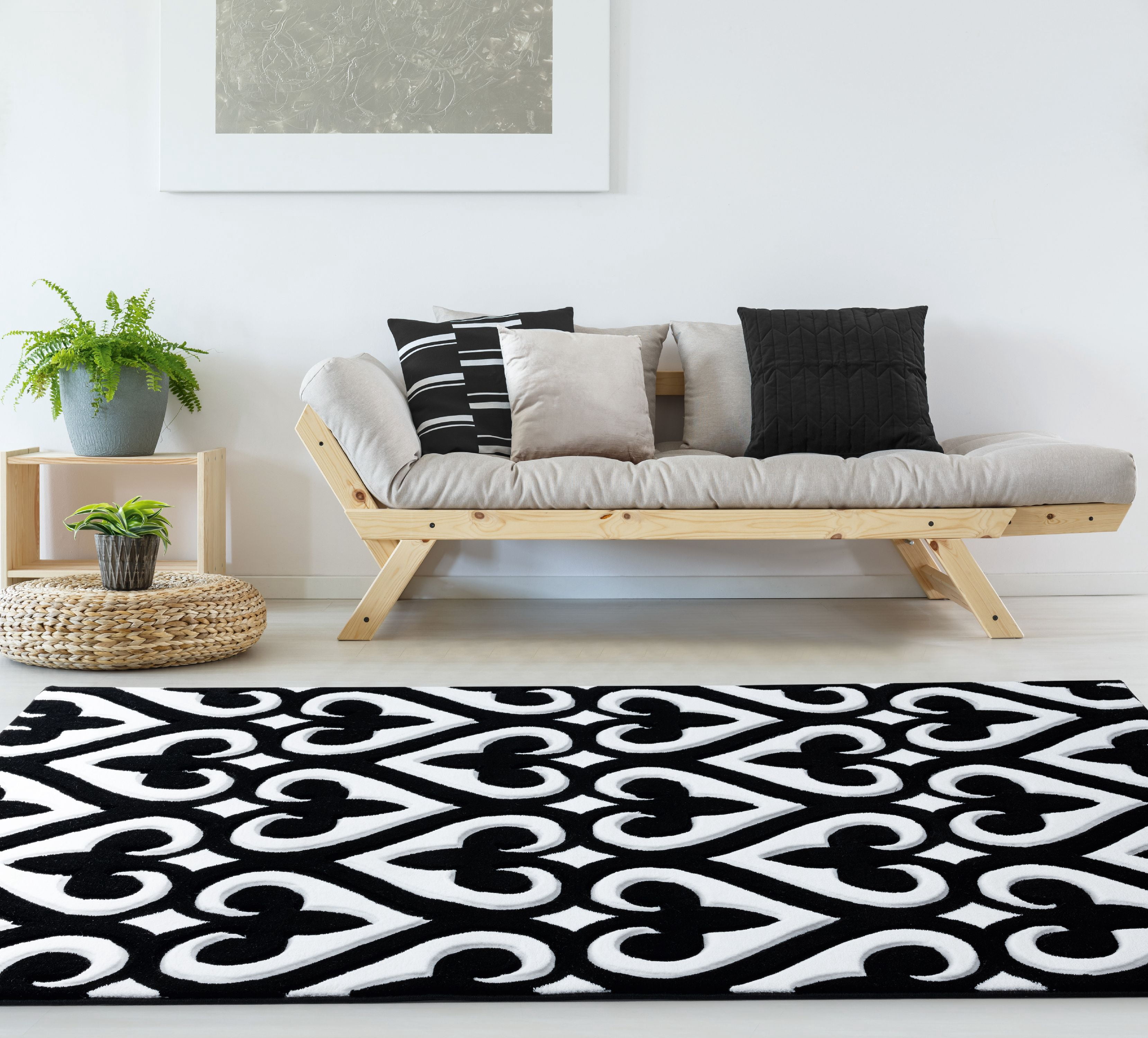United Weavers Drachma Benachi Modern Geometric Area Rug, Black, 7'10" x 7'10"