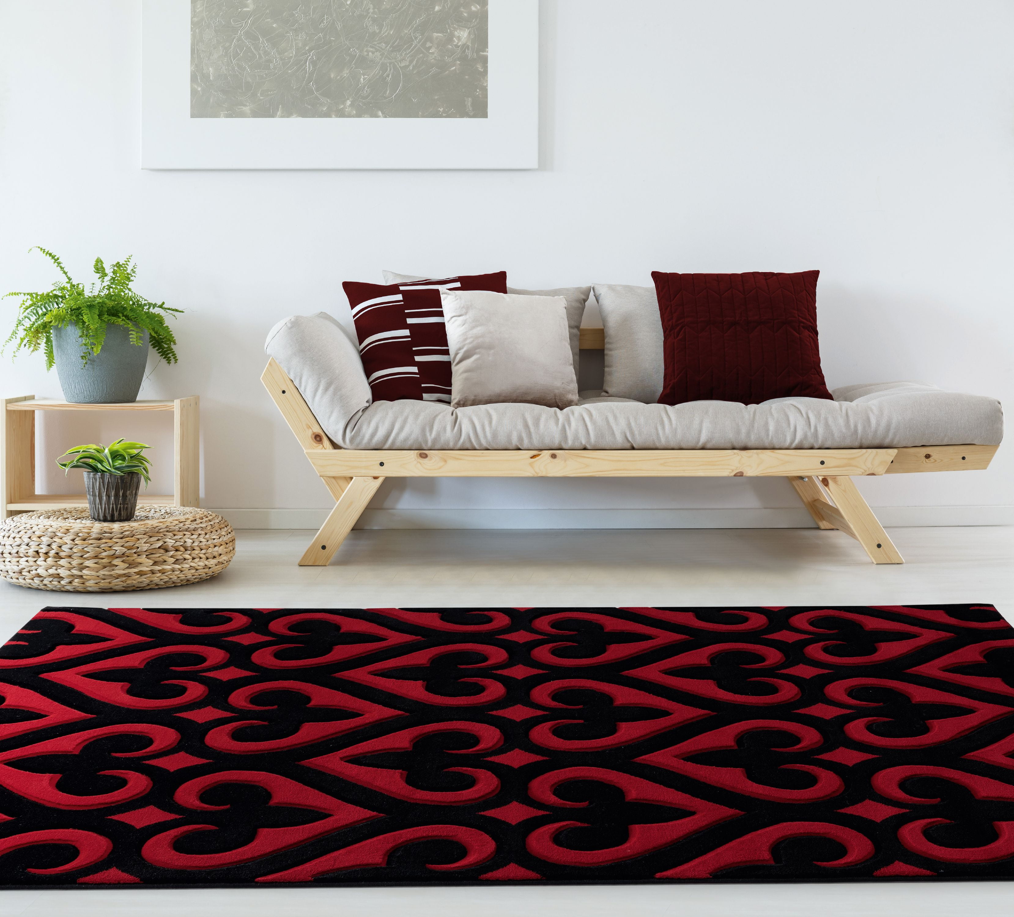 United Weavers Drachma Benachi Modern Geometric Area Rug, Red, 5'3" x 7'6"
