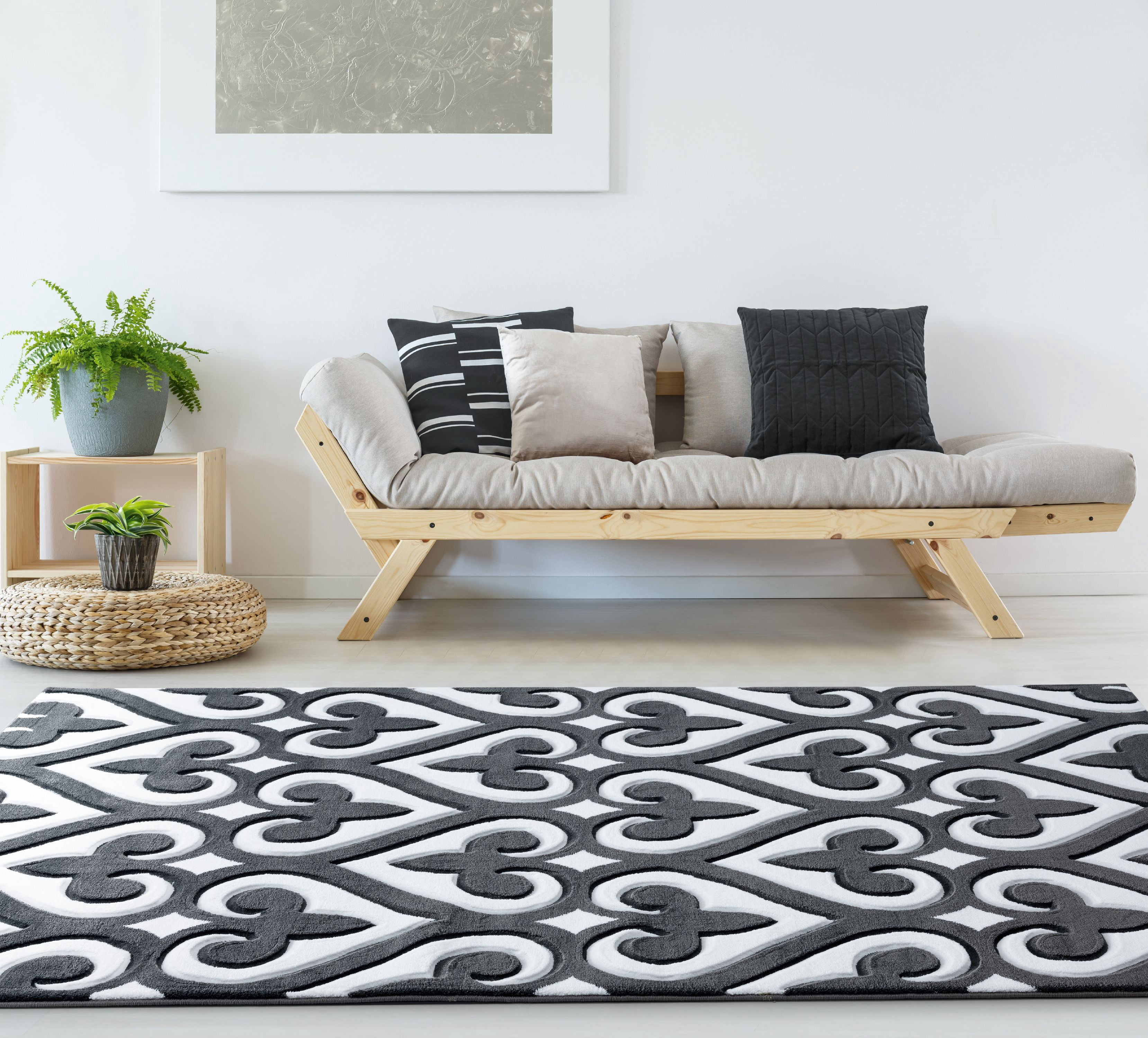 United Weavers Drachma Benachi Modern Geometric Runner Rug, Grey, 2'7" x 7'4"