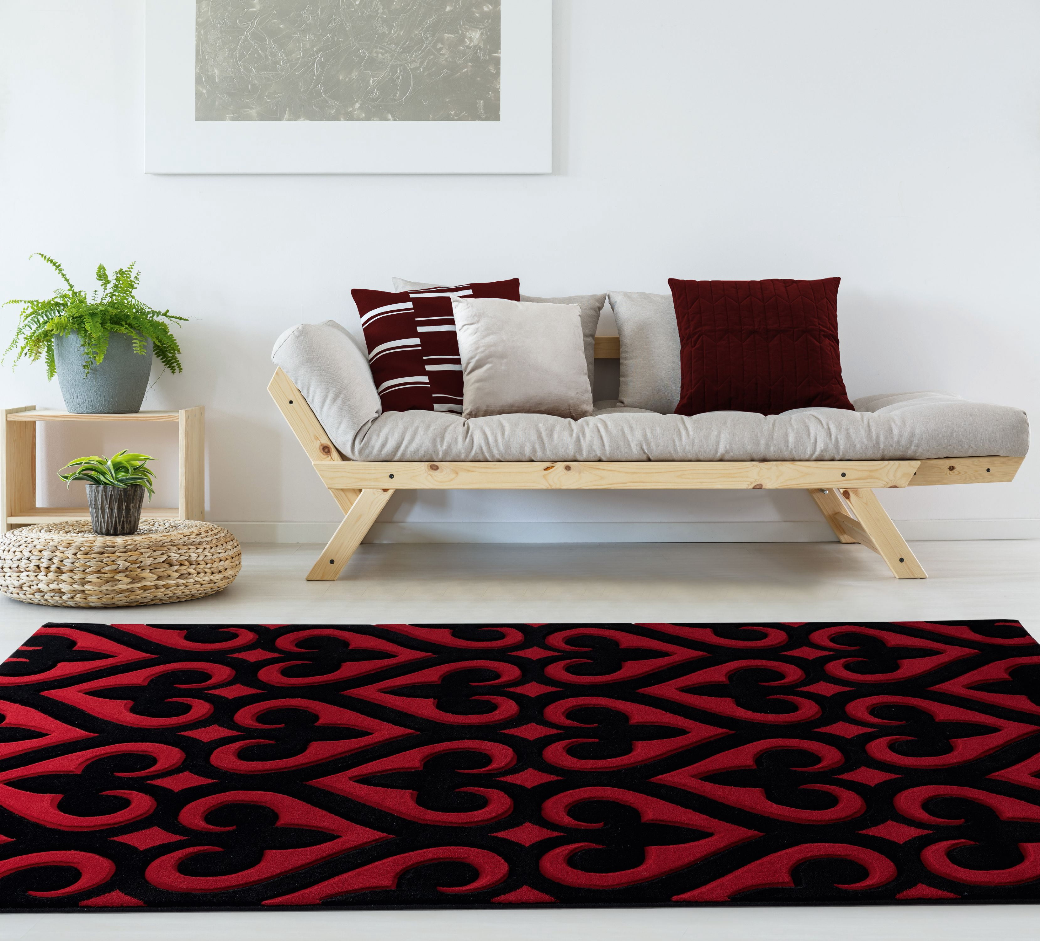United Weavers Drachma Benachi Modern Geometric Runner Rug, Red, 2'7" x 7'4"