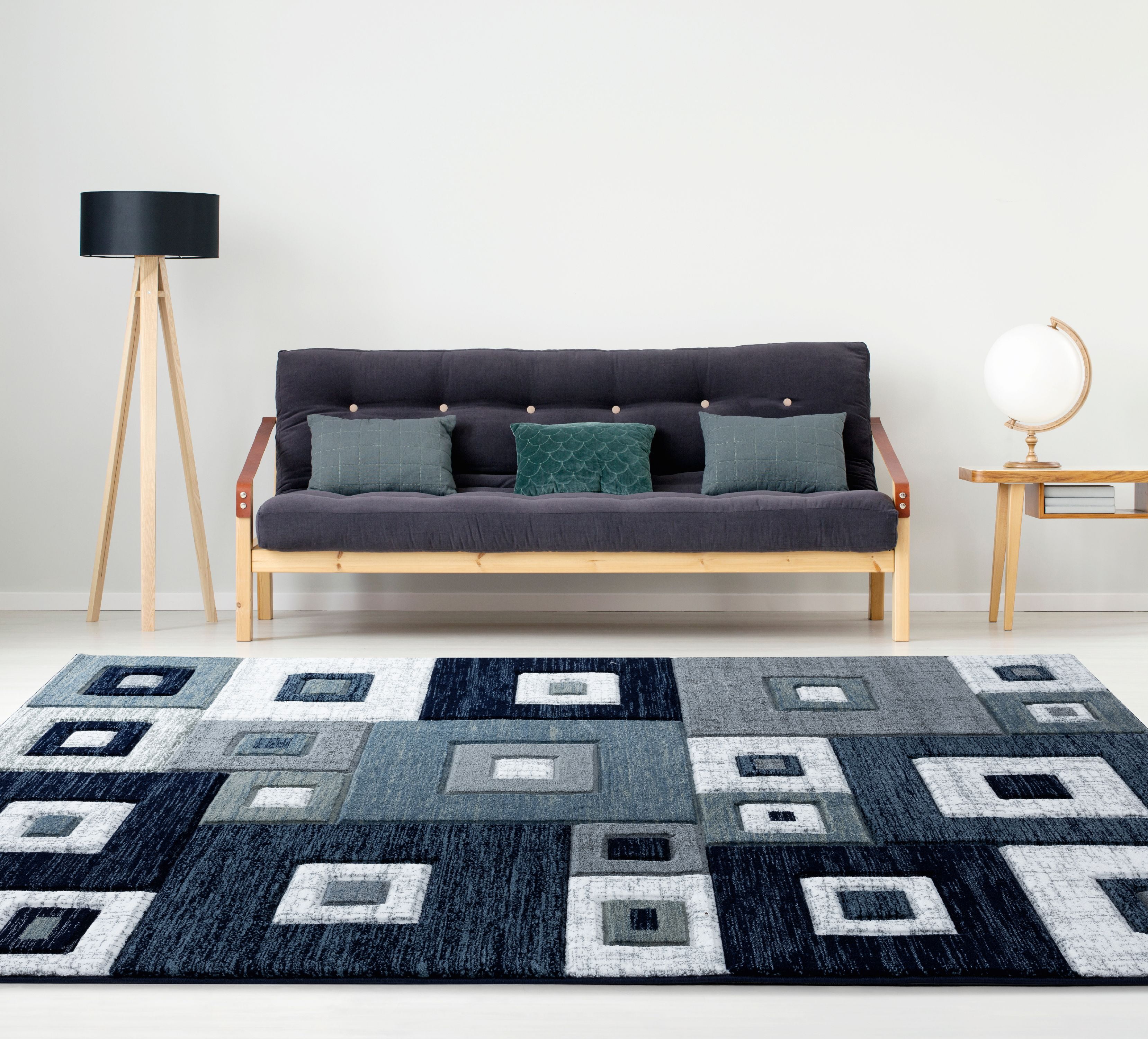 United Weavers Drachma Benson Modern Geometric Accent Rug, Navy, 2'7" x
