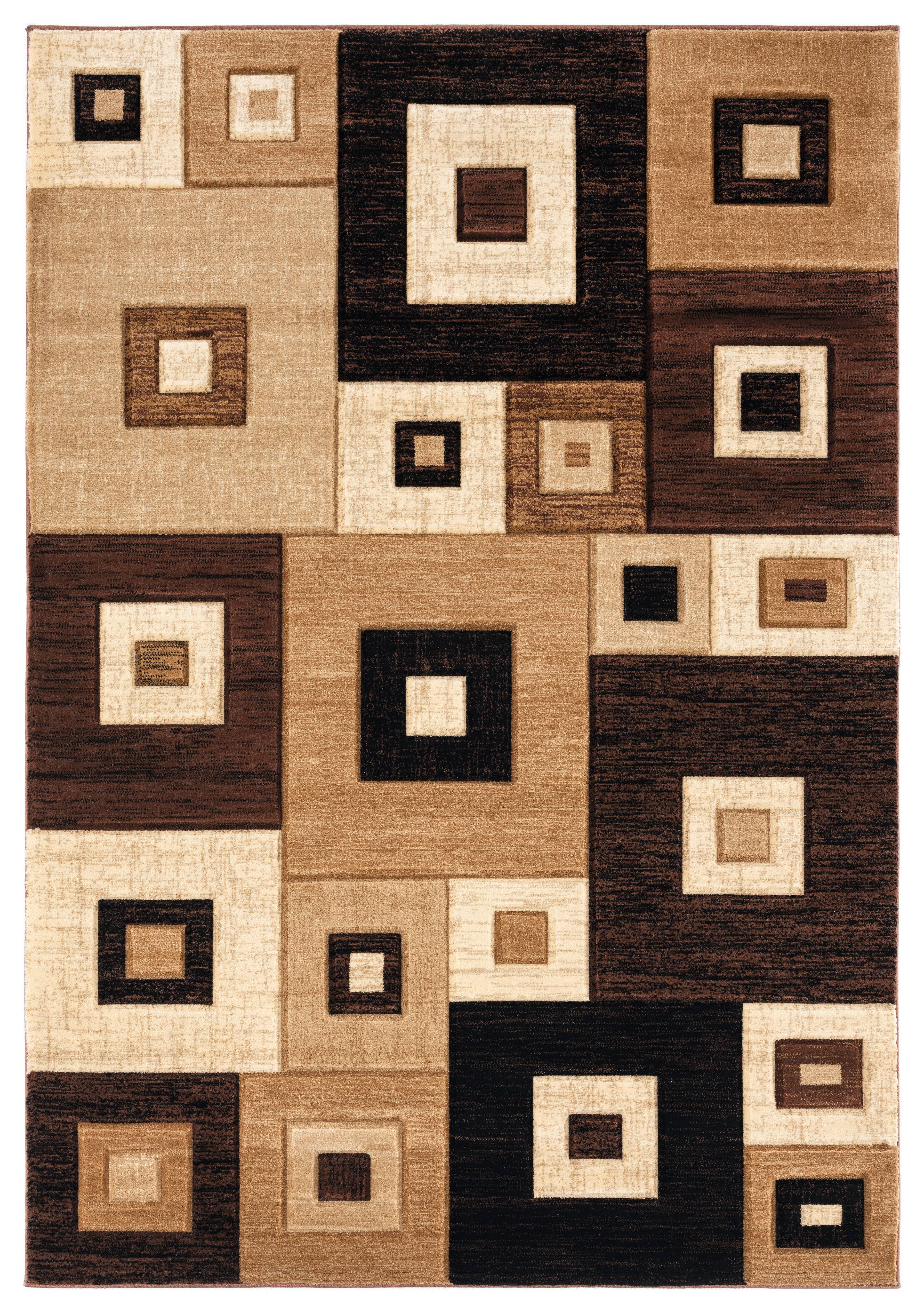 United Weavers Drachma Benson Modern Geometric Area Rug, Brown, 5'3" x 7'6"
