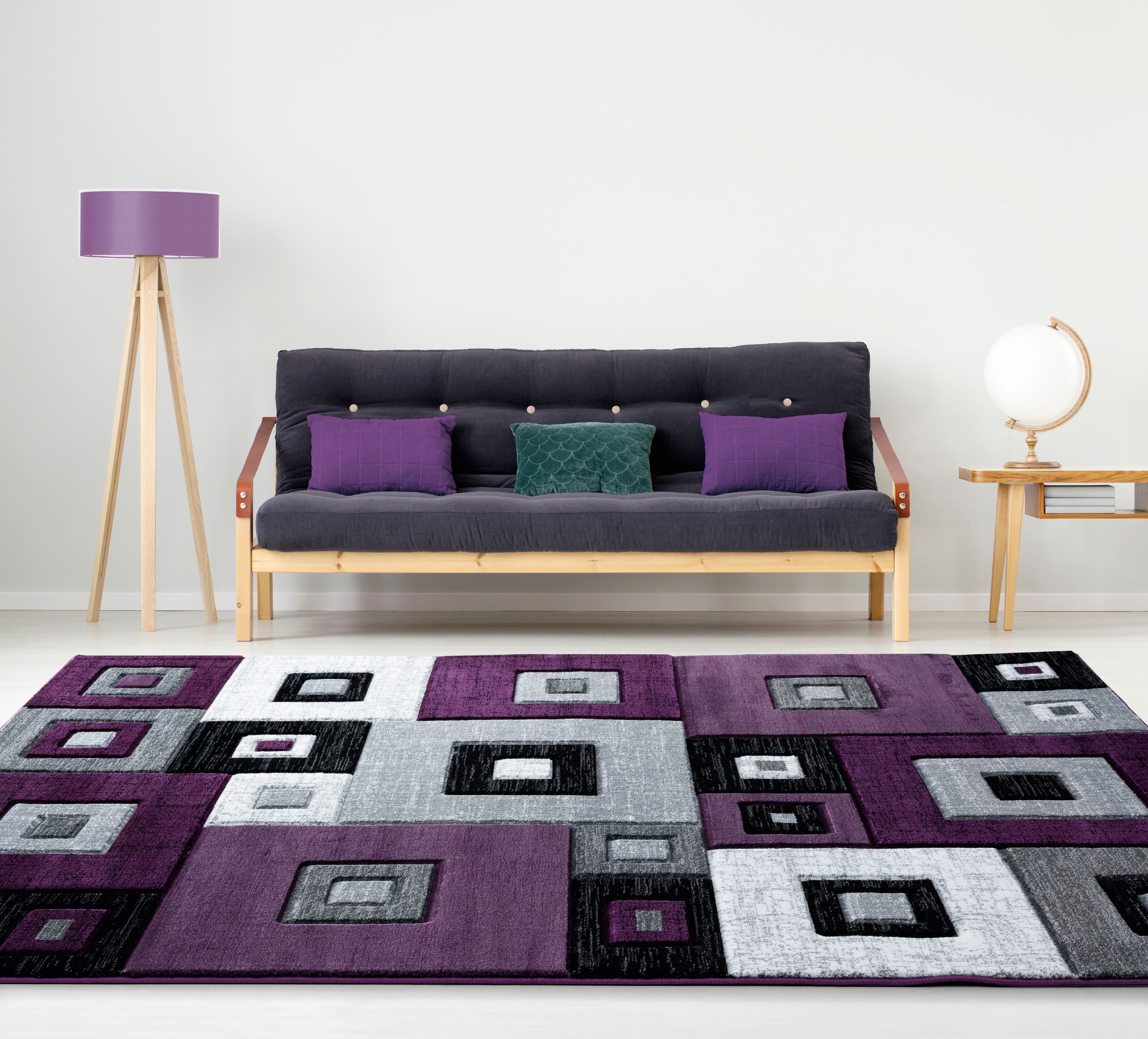 United Weavers Drachma Benson Modern Geometric Area Rug, Plum, 5'3" x 7'6"
