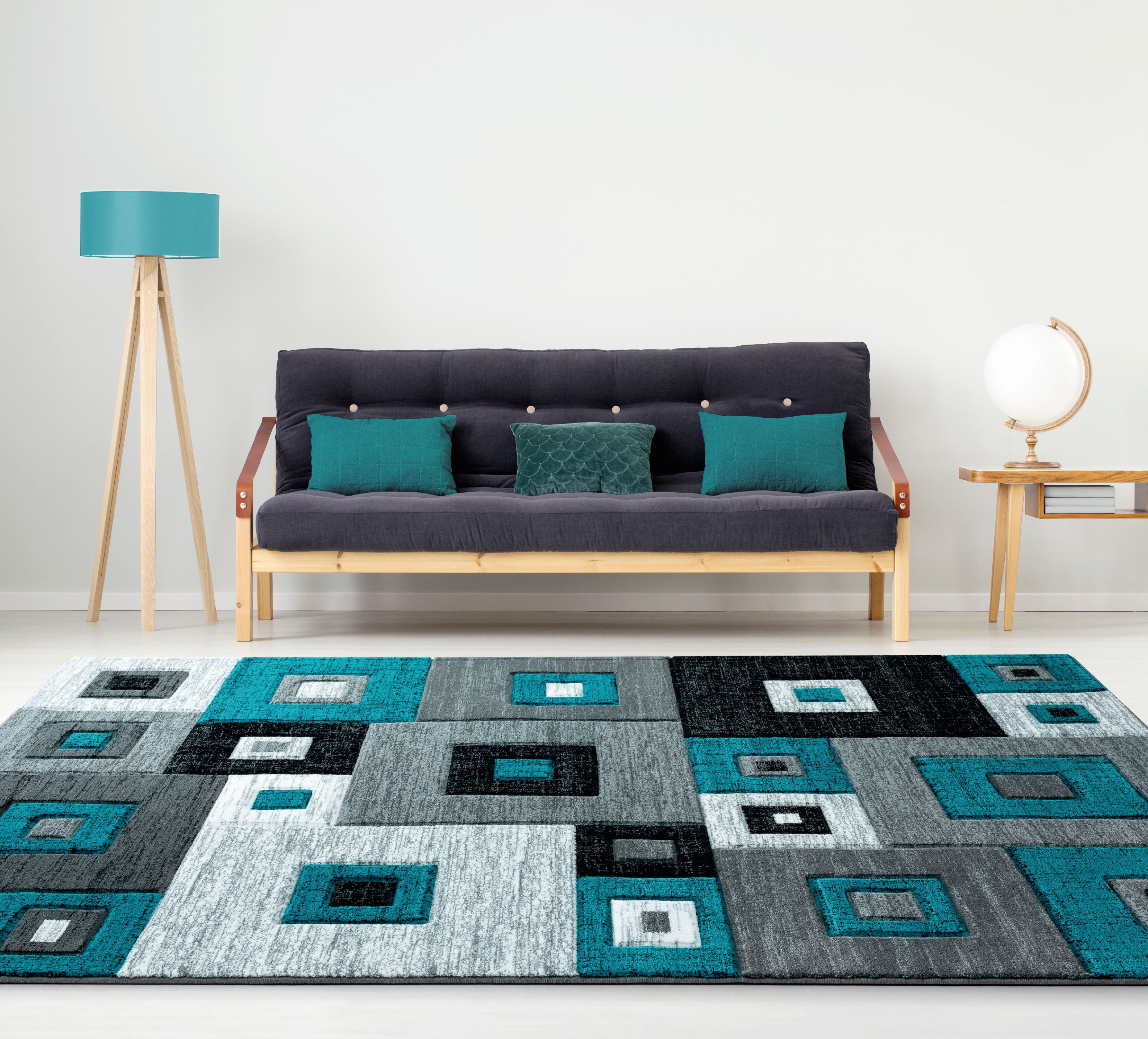 United Weavers Drachma Benson Modern Geometric Runner Rug, Turquoise, 2'7" x 7'4"