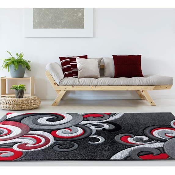 United Weavers Drachma Dahlia Modern Paisley Runner Rug, Red, 2'7" x 7'4"