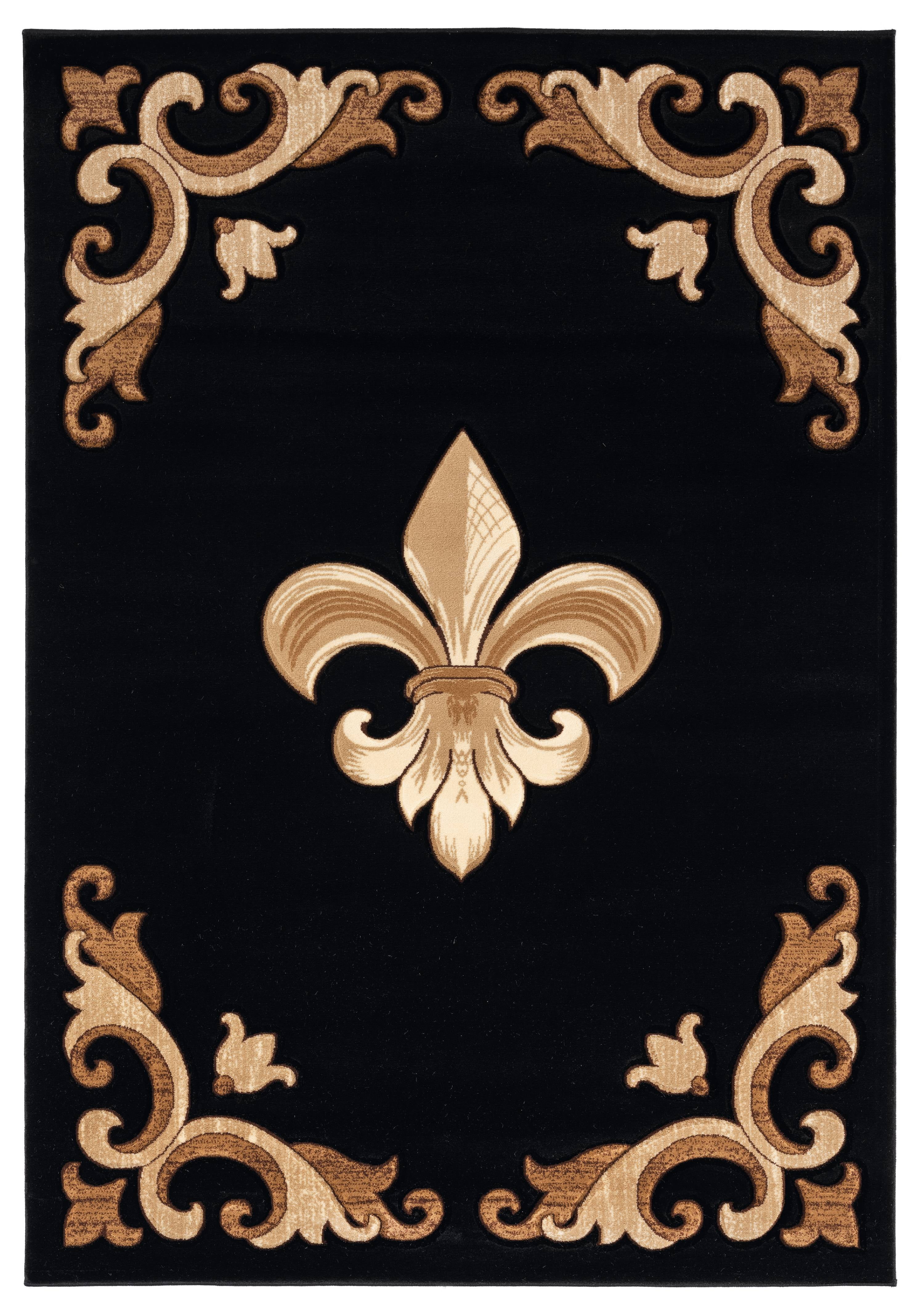 United Weavers Drachma Diana Traditional Medallion Accent Rug, Black, 1