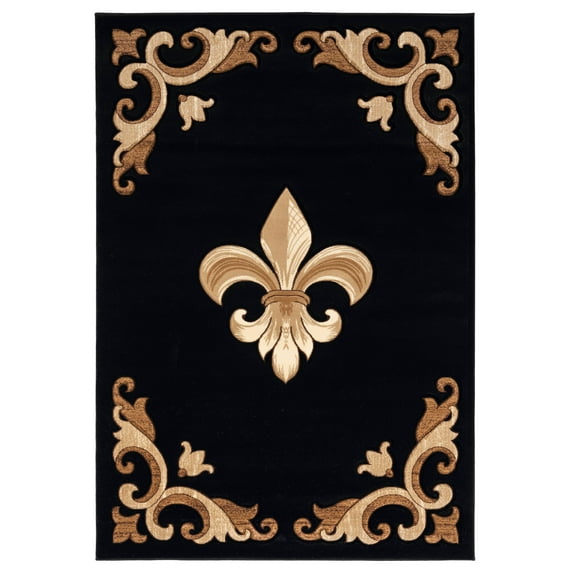 United Weavers Drachma Diana Traditional Medallion Accent Rug, Black, 1'10" x 2'8"