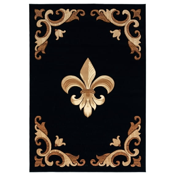 United Weavers Drachma Diana Traditional Medallion Area Rug, Black, 5'3" x 7'6"