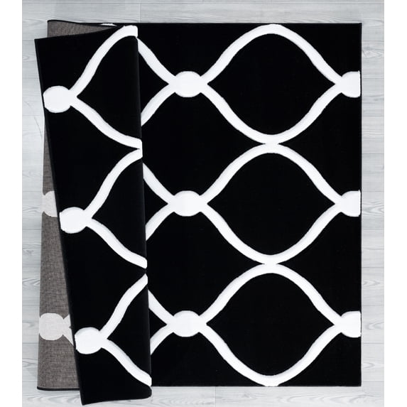 United Weavers Drachma Freya Modern Trellis Accent Rug, Black, 1'10" x 2'8"