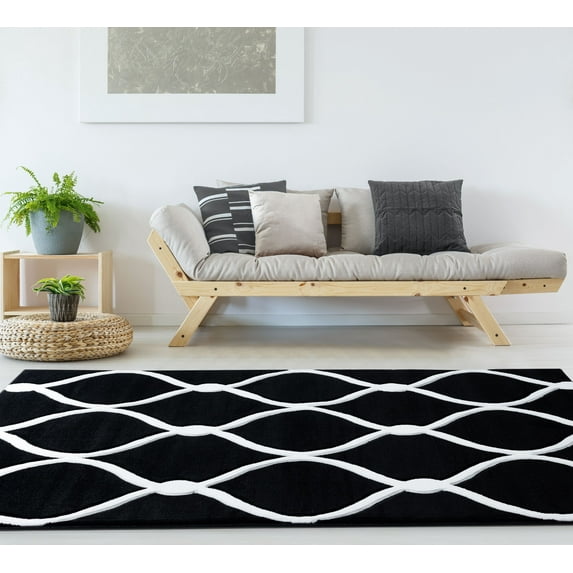 United Weavers Drachma Freya Modern Trellis Accent Rug, Black, 2'7" x 4'2"