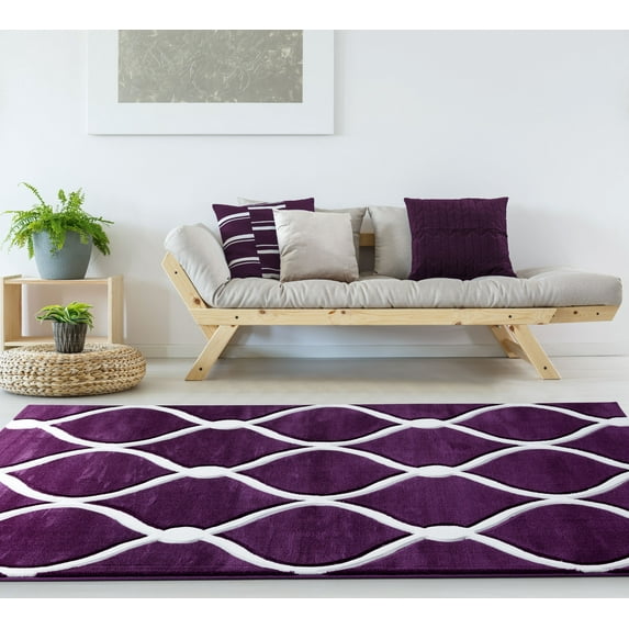 United Weavers Drachma Freya Modern Trellis Accent Rug, Plum, 1'10" x 2'8"